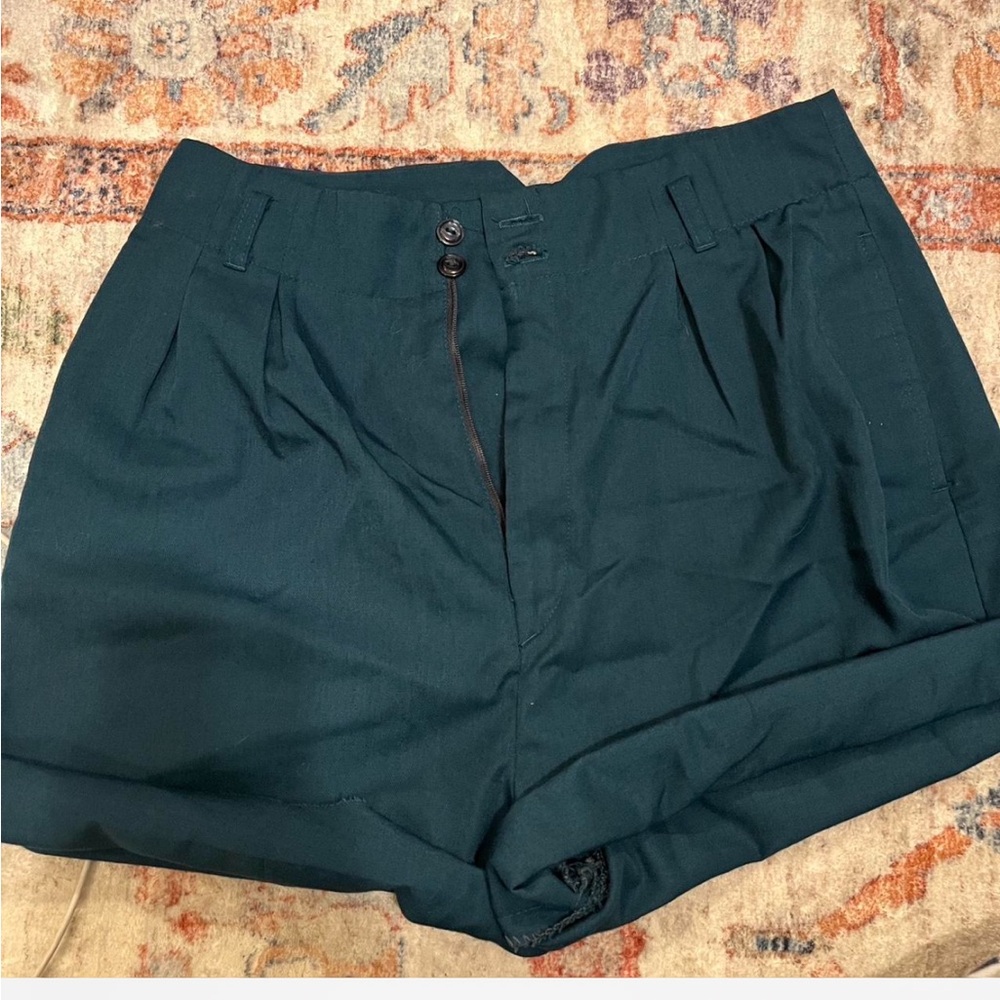 Vintage dark green pants cut into shorts